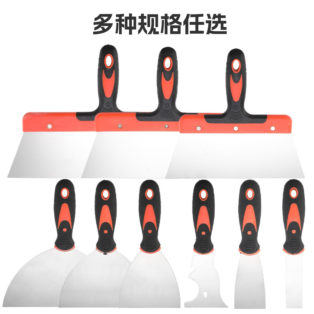 Stainless Steel Putty Knife Two-Tone Handle Spatula Wood Handle Putty Knife Mirror Spatula Plastic Handle Putty Knife Sand Table Set