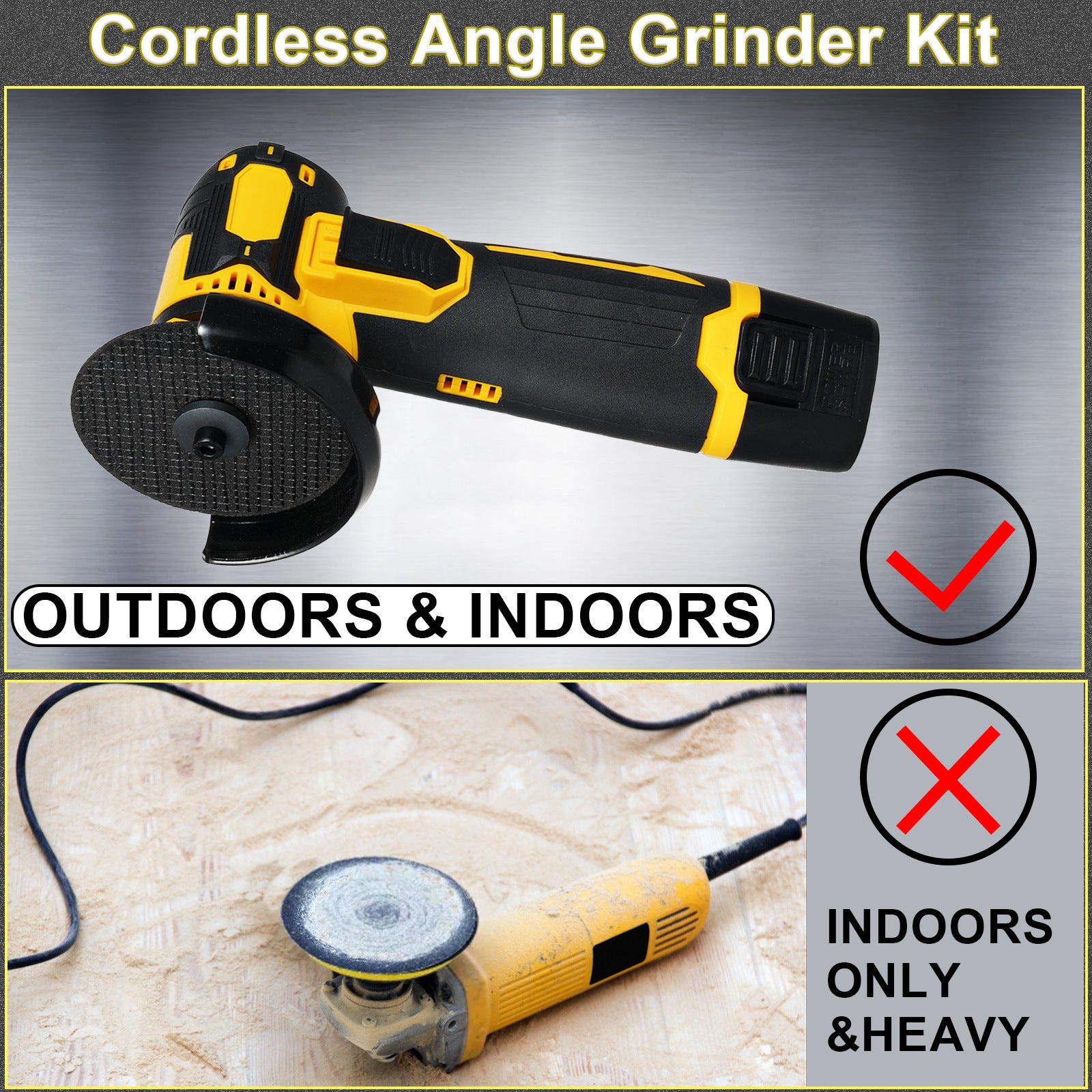 Factory Direct Sale Cordless Brushless Lithium Electric Angle Grinder Cutting Grinding Polishing Electric Hand Sanding Wheel Tool Magic