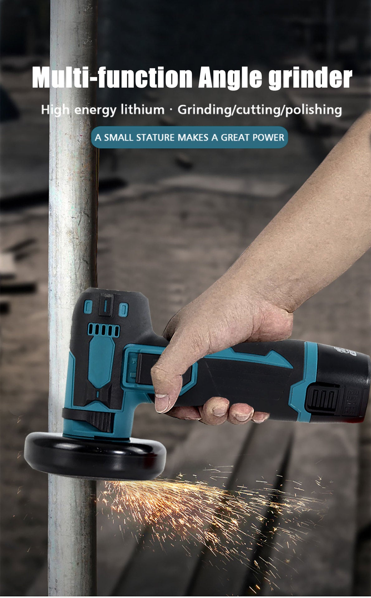 New Private Model Lithium Battery12V Mini Angle Grinder Wholesale Grinding Machine Cutting Machine with Brushed Power Battery Model