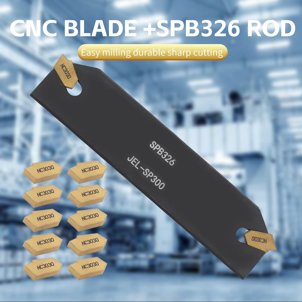 Grooving and Cutting Tool SPB326 26mm Parts Cutting Blade + 10X GTN-3 SP300Blade