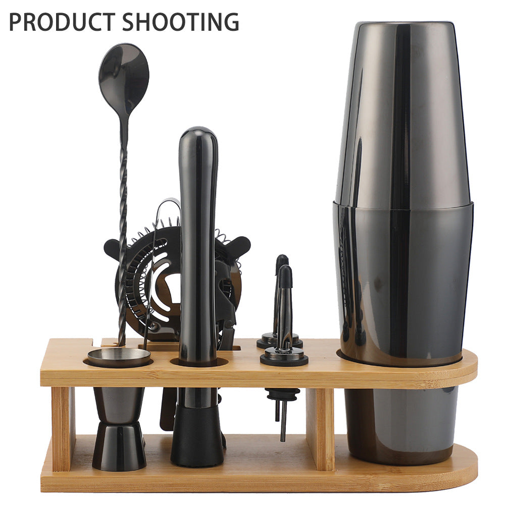 Bar Shaker Cocktail Tool Stainless Steel Japanese Style Shaker Half Round Cocktail Shaker 10-Piece Set