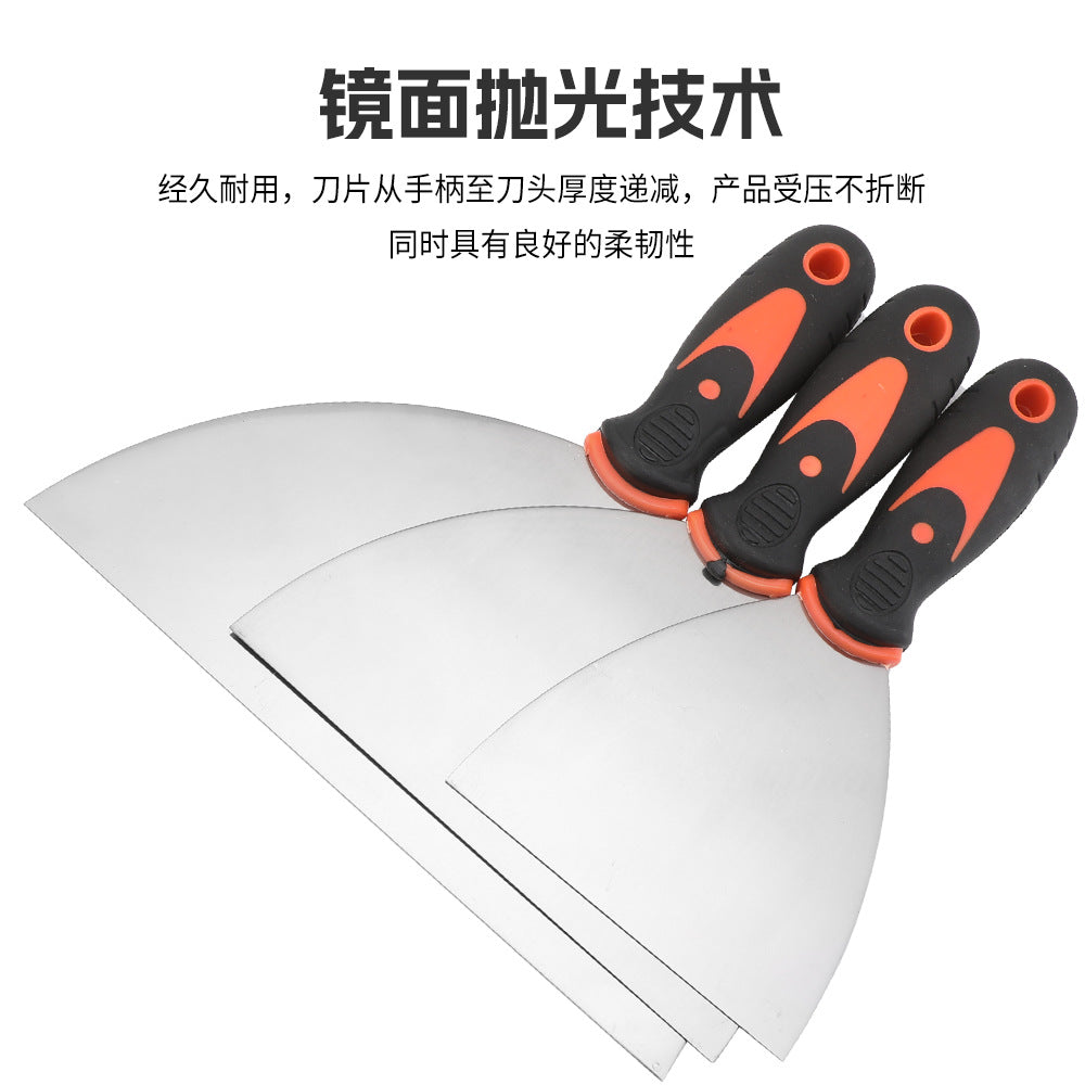 Stainless Steel Putty Knife Two-Tone Handle Spatula Wood Handle Putty Knife Mirror Spatula Plastic Handle Putty Knife Sand Table Set