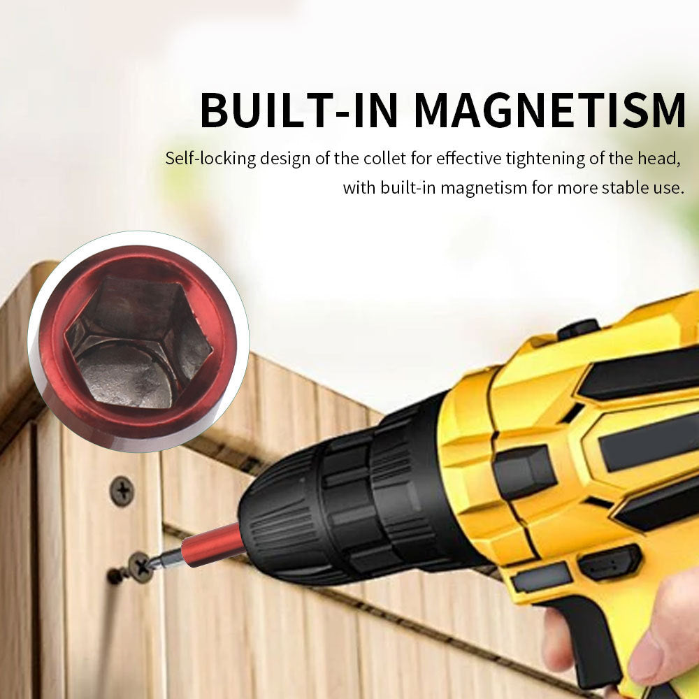 Hexagon Socket Bit Extension Rod Extended Bit Socket 1/4Magnetic Wind Drill Bit Extension Rod3Set