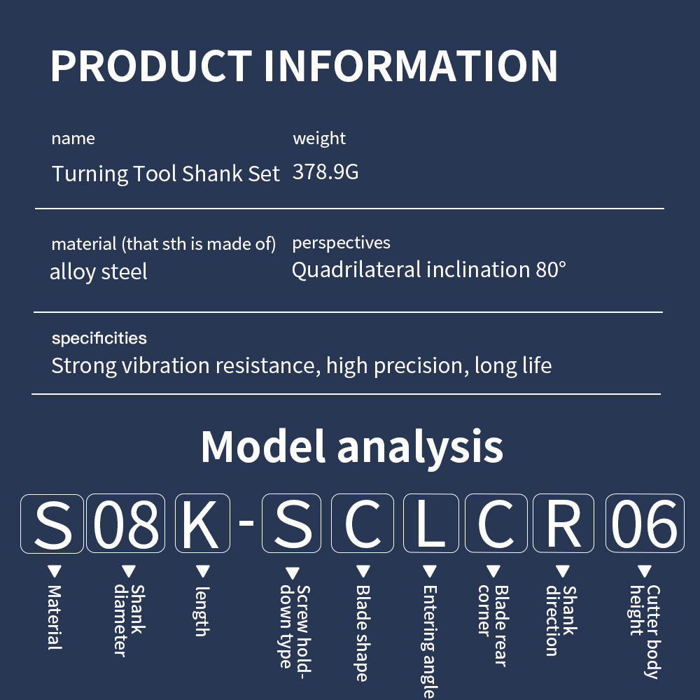 4Pieces S07K/S08K/S10K/S12M-SCLCR06Turning Tool Holder10Pieces CCMT06020 Blade