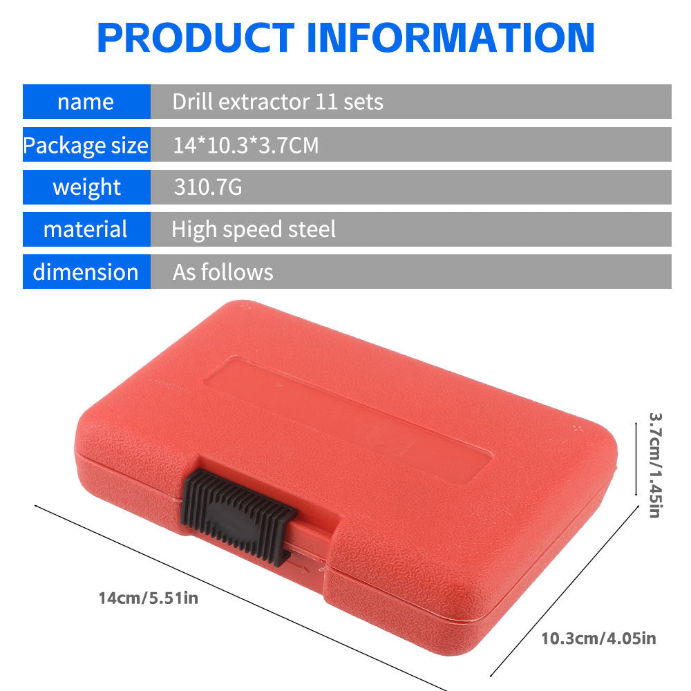 In Stock High-Speed Steel Drill Bit Set11pcs Screw Extractor Set In Stock Wholesale Broken Wire Extractor