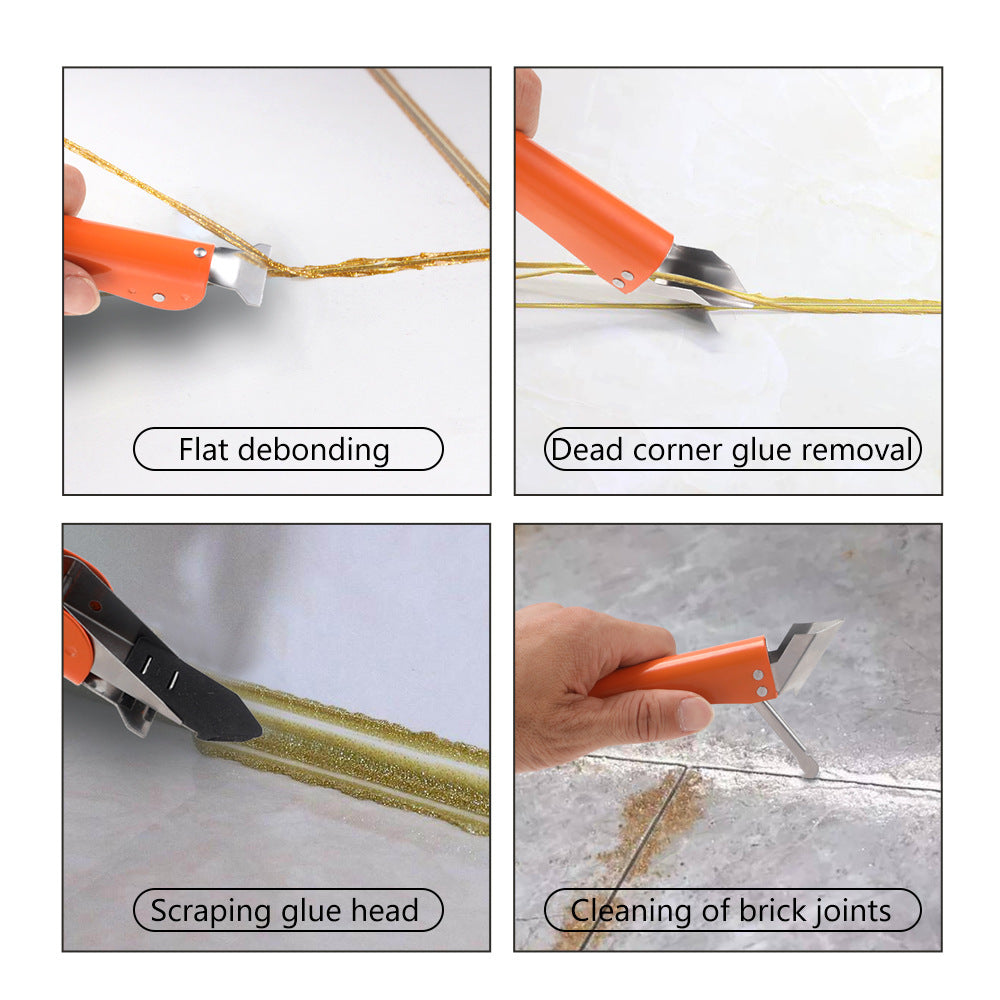 Stainless Steel Scraper Glass Glue Spatula Edge Trimming Sealant Filling Tool Multi-Functional Scraper Hook Tool