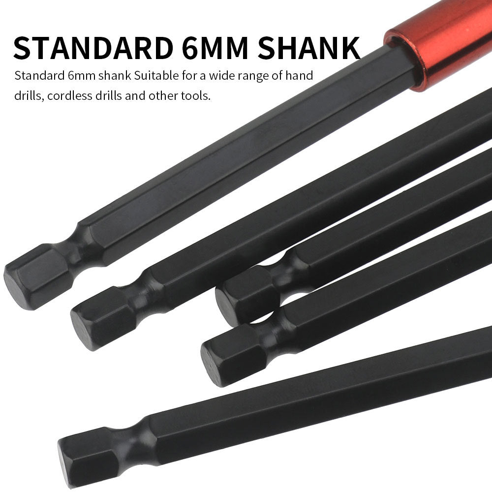 Hexagon Socket Bit Extension Rod Extended Bit Socket 1/4Magnetic Wind Drill Bit Extension Rod3Set