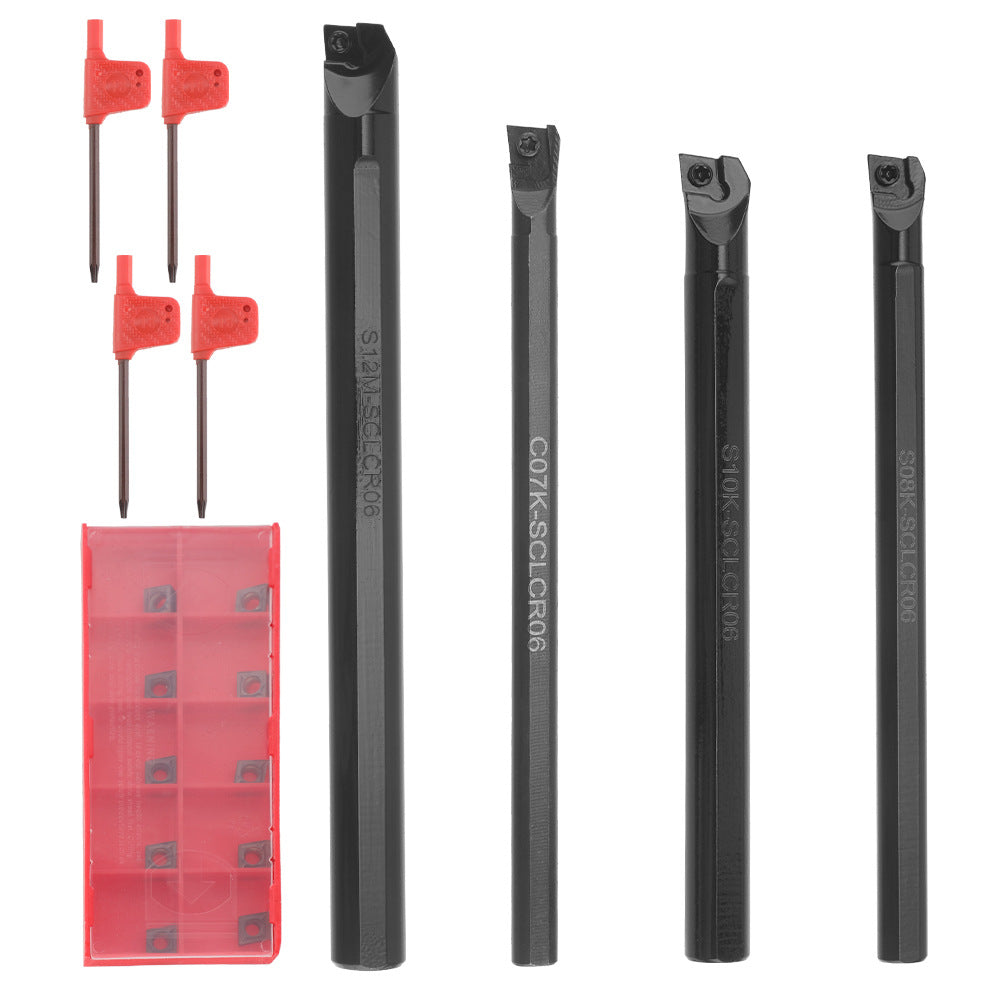 4Pieces S07K/S08K/S10K/S12M-SCLCR06Turning Tool Holder10Pieces CCMT06020 Blade