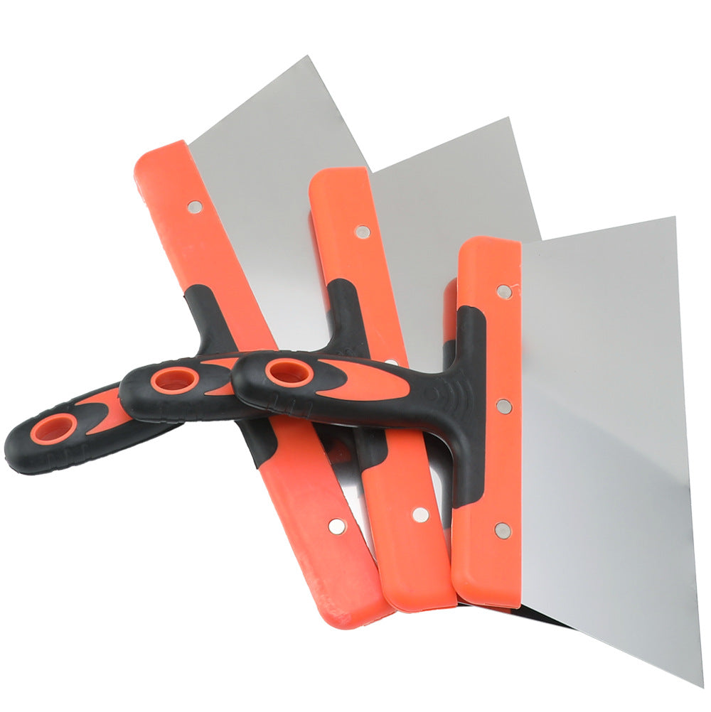 Stainless Steel Putty Knife Two-Tone Handle Spatula Wood Handle Putty Knife Mirror Spatula Plastic Handle Putty Knife Sand Table Set