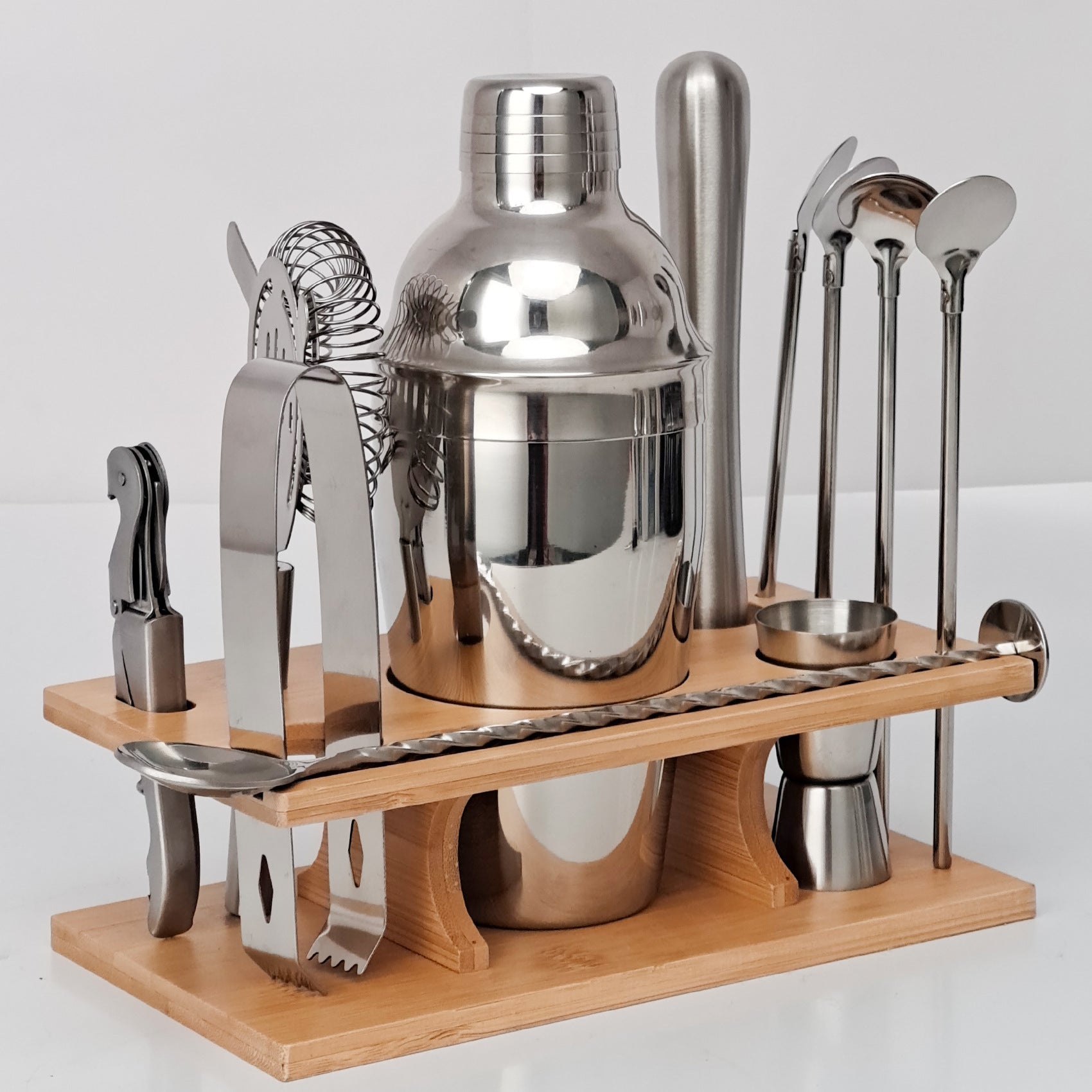 16 Piece Cocktail Shaker Set with Storage Rack Bar Tools Japanese Style