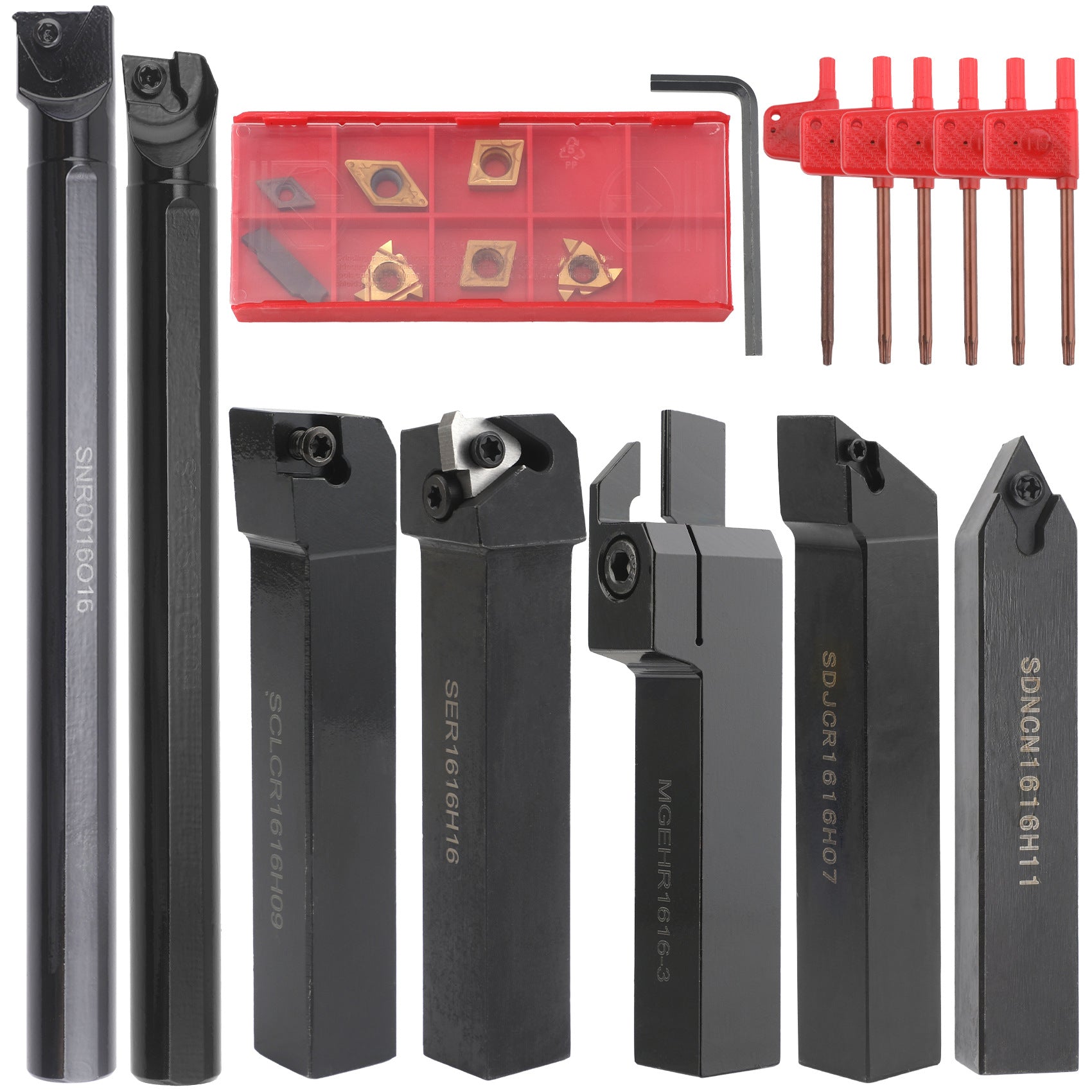 7Set of CNC Lathe Tool Holders MGEHR1616-3 SDJCR1616H07 SDNCN1616H11 16MM