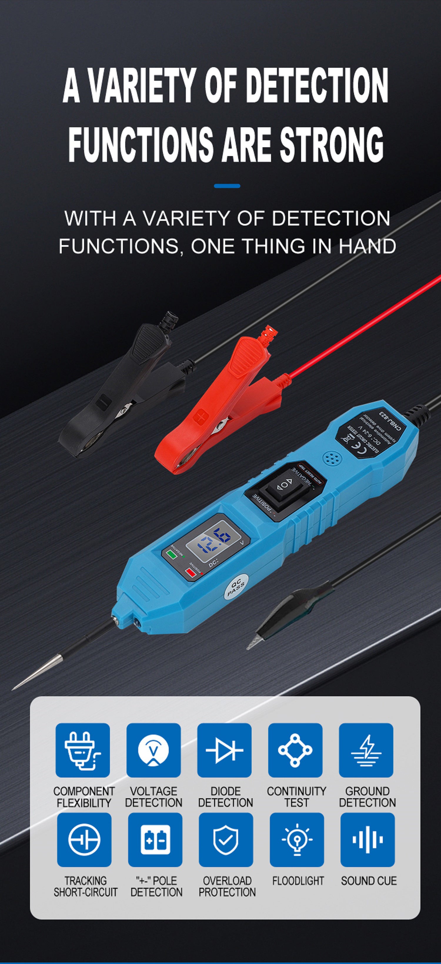 Automotive Electrical Circuit Tester Multi-Function Drive Detector Line Continuity Electrical System Diagnosis