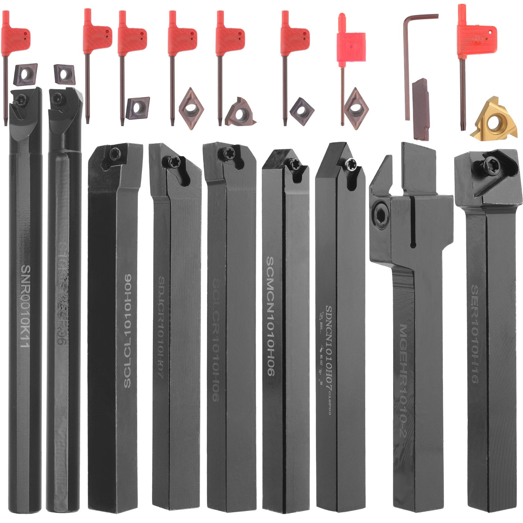 CNC Punching Machine Tool Holder Lathe10mm 9Set of Lathe Tools High Hardness Metal Milling Cutter Lathe CNC Knife Holder