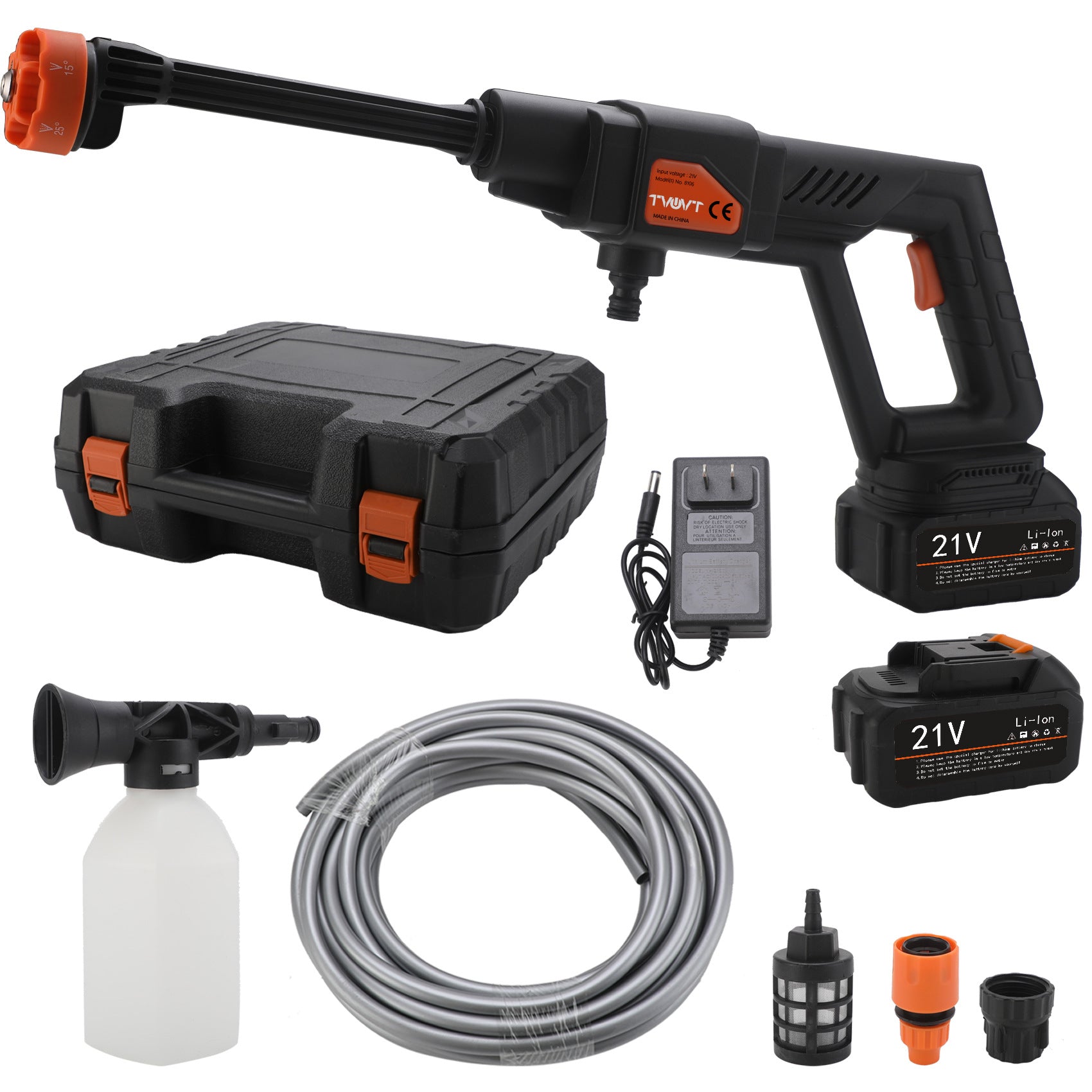 High Pressure Car Wash Water Gun Rechargeable Portable Lithium Battery Water Gun High Power Electric Display Water Gun Cleaning Machine for Watering Flowers and Vegetables