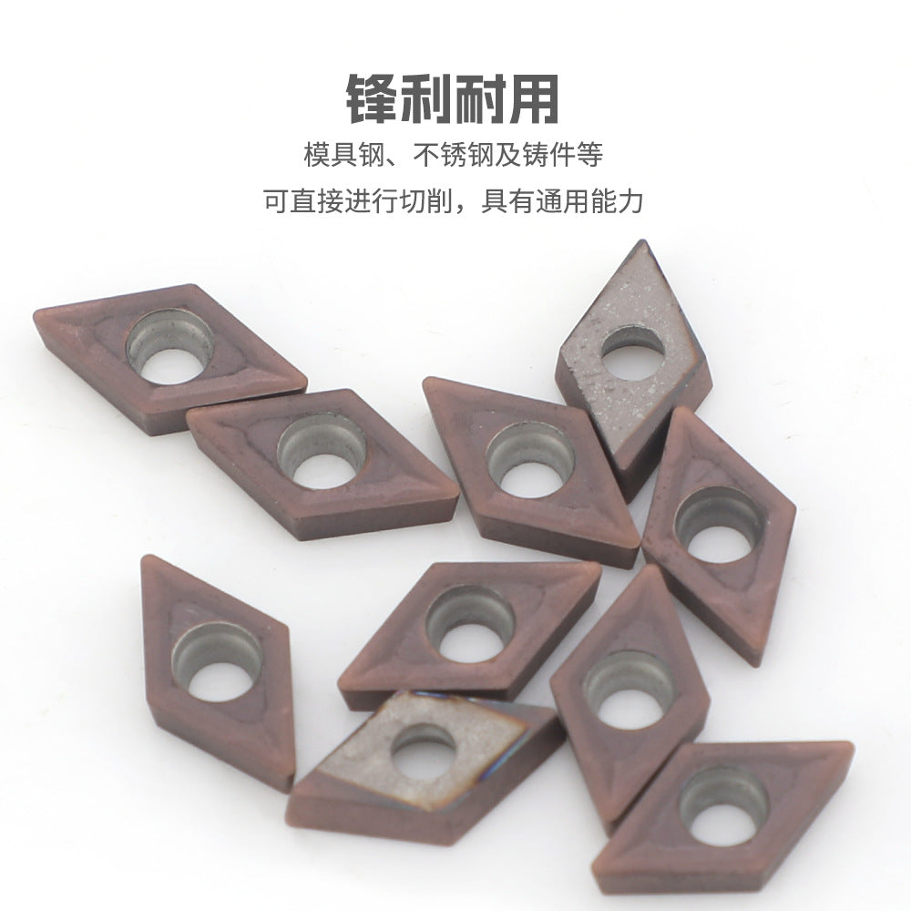 10Piece DCMT0702 EM YBC205 CNC Inserts Purple coating + Matching Wrench