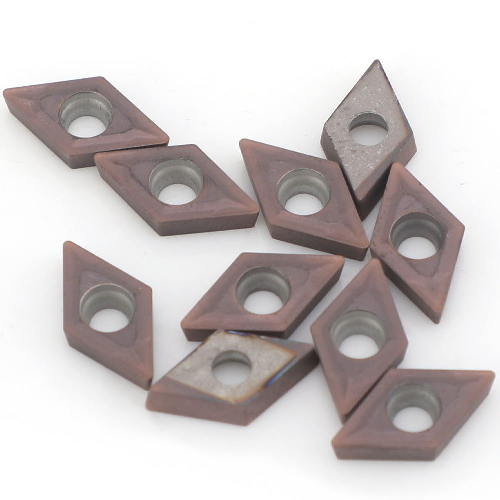 10Piece DCMT0702 EM YBC205 CNC Inserts Purple coating + Matching Wrench