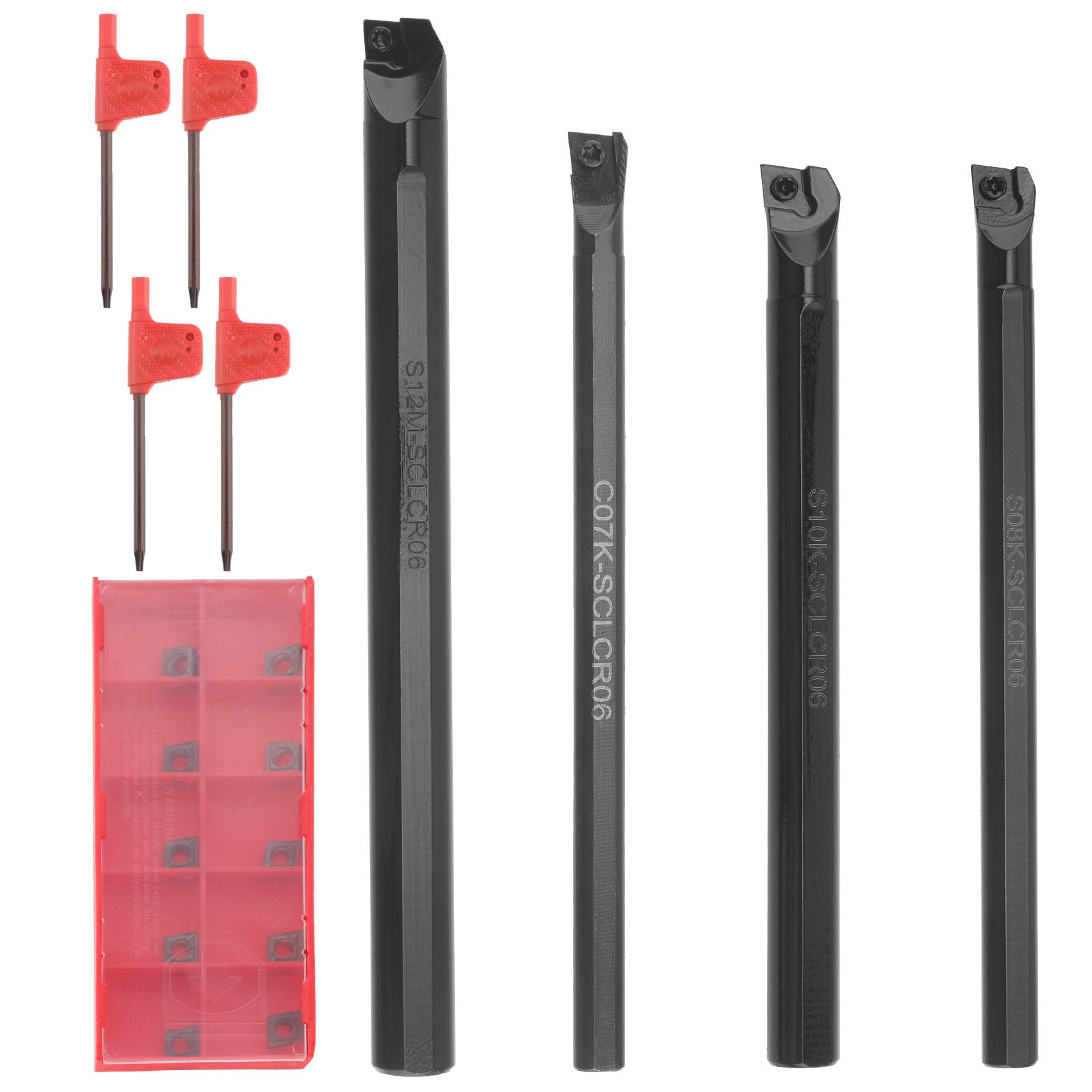 4Pieces S07K/S08K/S10K/S12M-SCLCR06Turning Tool Holder10Pieces CCMT06020 Blade