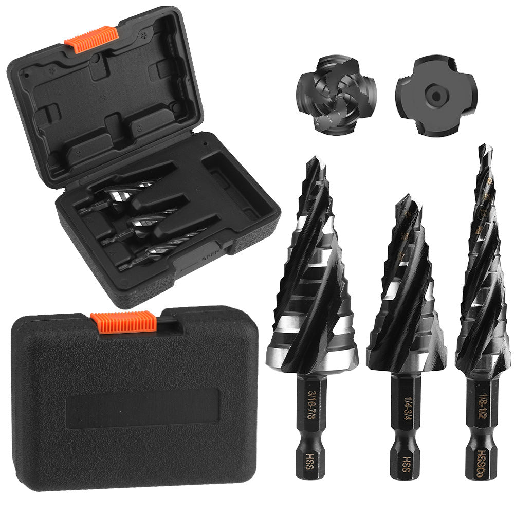 High-speed Bearing Steel HSS4341Stainless Steel Step Drill Bit Pagoda Drill Bit Four-slot Reamer Drill