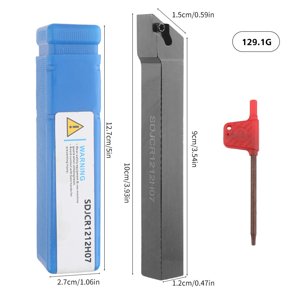 7Pieces12MM Tool Holder Diameter Lathe Turning Tool Hardness Metal Milling Cutter Blade Lathe CNC Processed Steel Parts Set