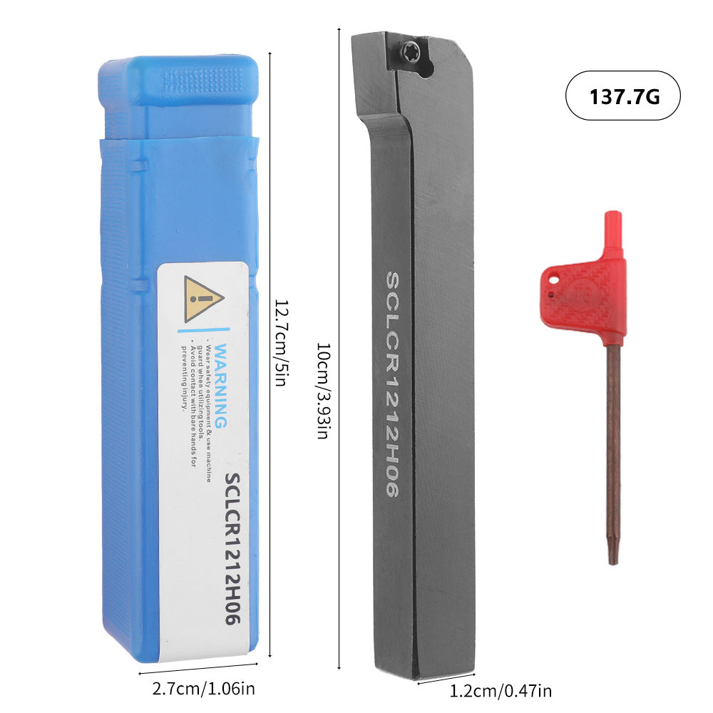 7Pieces12MM Tool Holder Diameter Lathe Turning Tool Hardness Metal Milling Cutter Blade Lathe CNC Processed Steel Parts Set