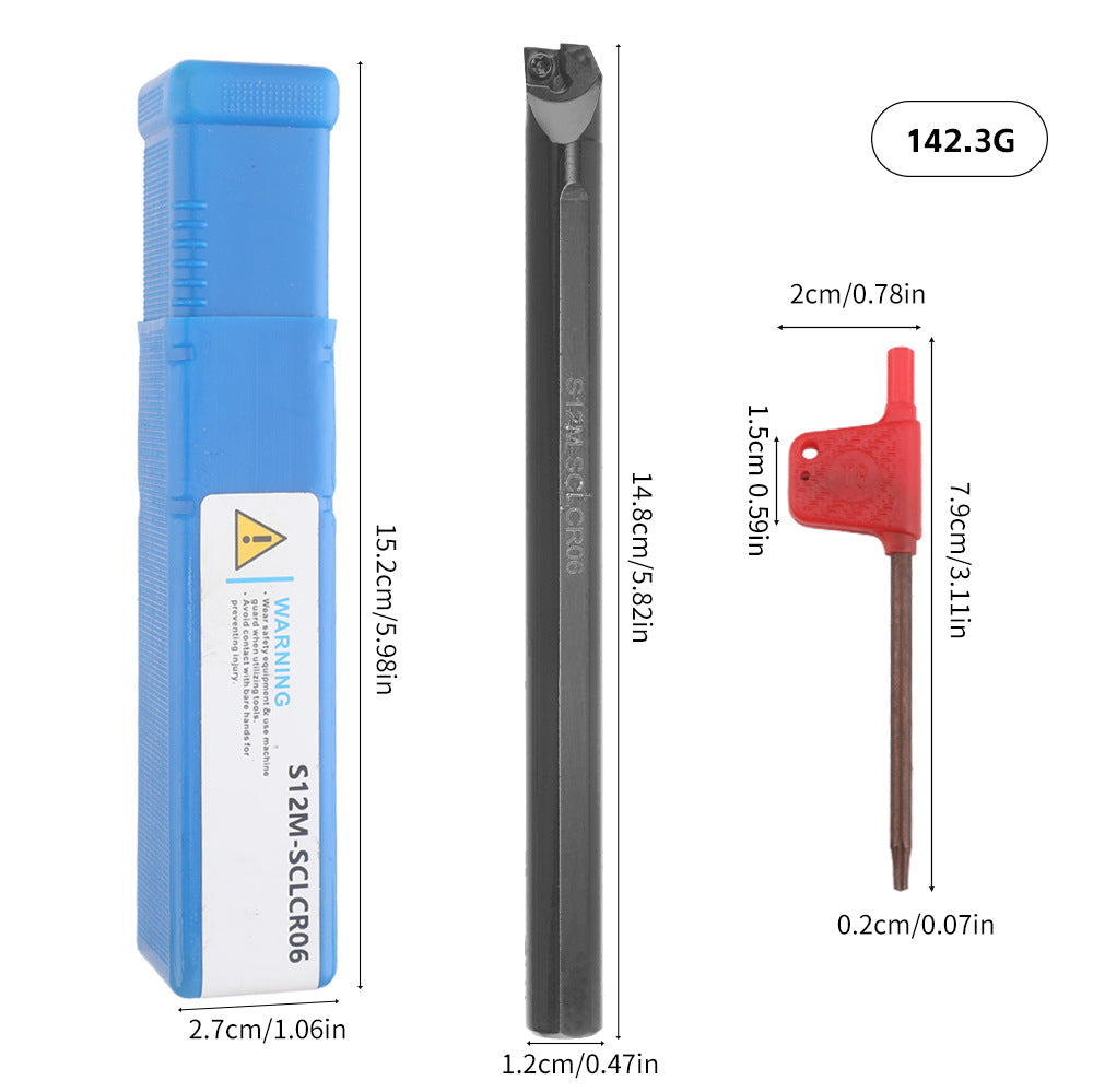 7Pieces12MM Tool Holder Diameter Lathe Turning Tool Hardness Metal Milling Cutter Blade Lathe CNC Processed Steel Parts Set