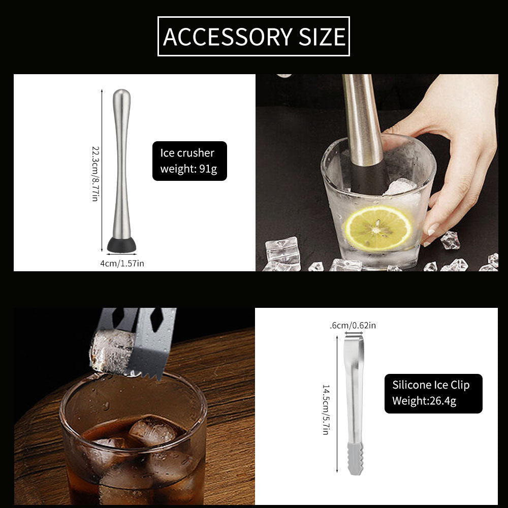 New Imitation Bamboo Rack Acrylic Set Cocktail Shaker Bar Tools 17-Piece Set Shaker Straw