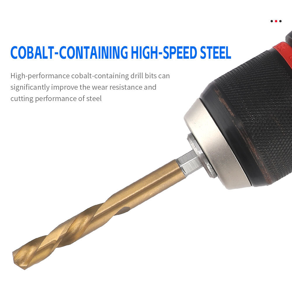 Hex Shank Screw Extractor Set, Inch Hex Shank Titanium Coated Twist Drill Bit Set, Reverse Thread Extractor Set