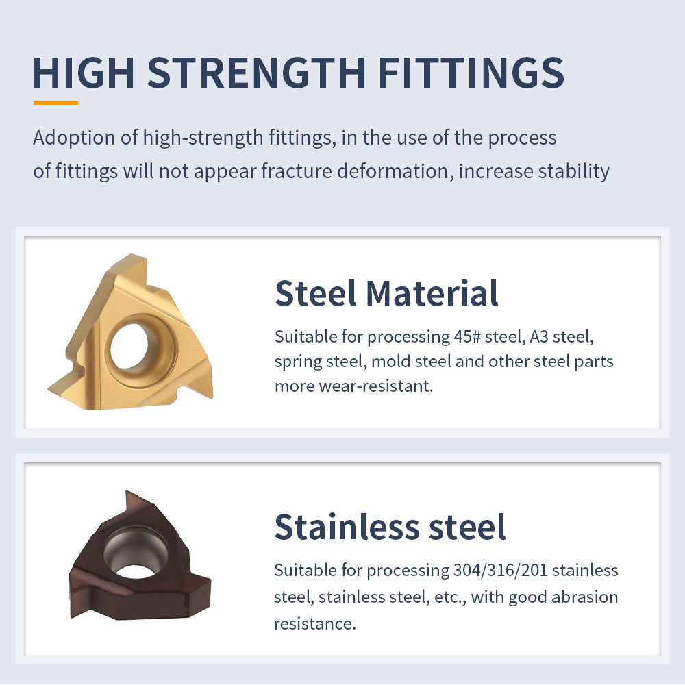 7Pieces12MM Tool Holder Diameter Lathe Turning Tool Hardness Metal Milling Cutter Blade Lathe CNC Processed Steel Parts Set