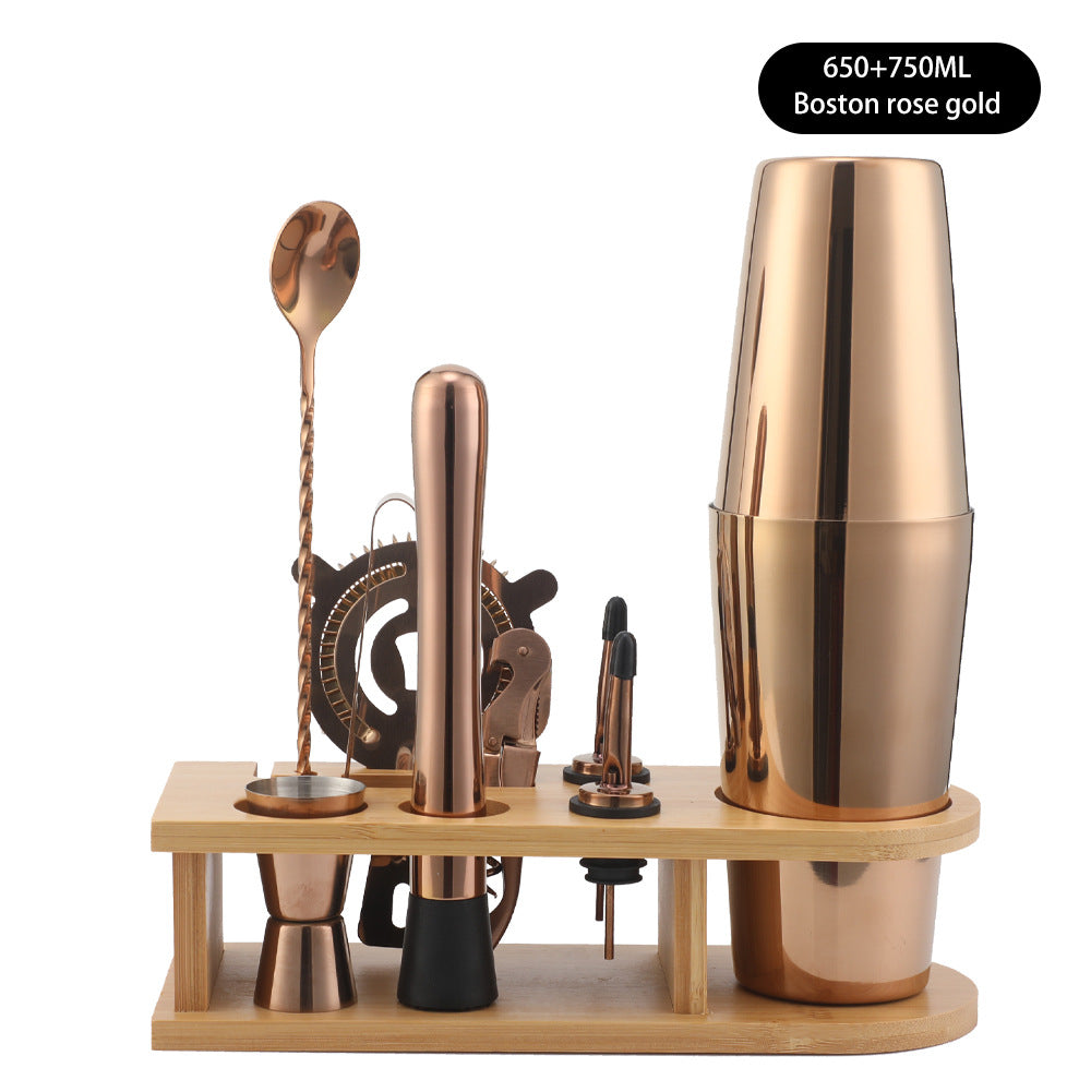 Bar Shaker Cocktail Tool Stainless Steel Japanese Style Shaker Half Round Cocktail Shaker 10-Piece Set