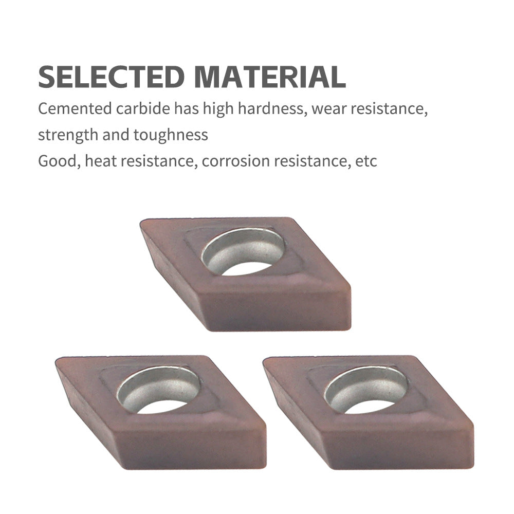 10Piece DCMT0702 EM YBC205 CNC Inserts Purple coating + Matching Wrench