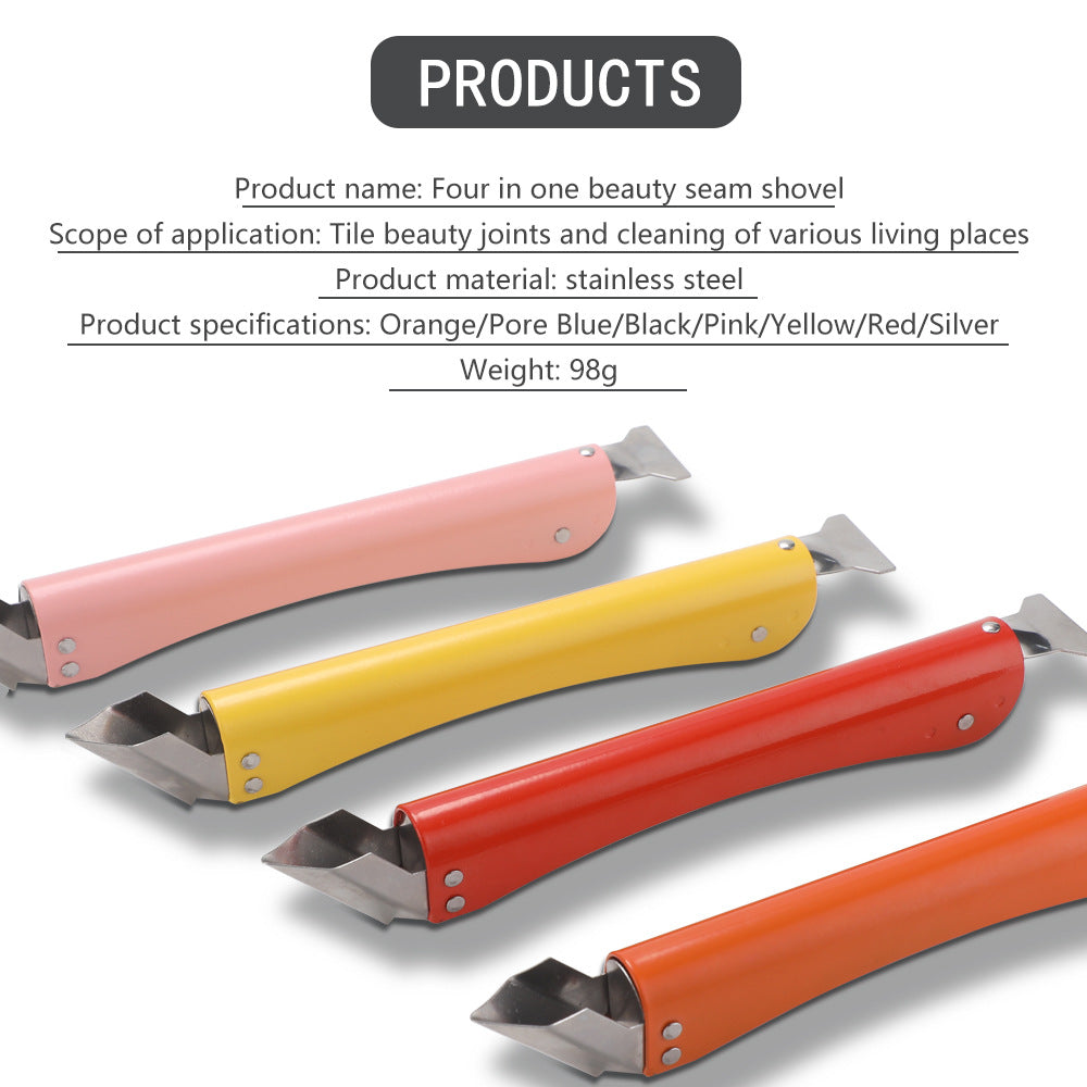 Stainless Steel Scraper Glass Glue Spatula Edge Trimming Sealant Filling Tool Multi-Functional Scraper Hook Tool