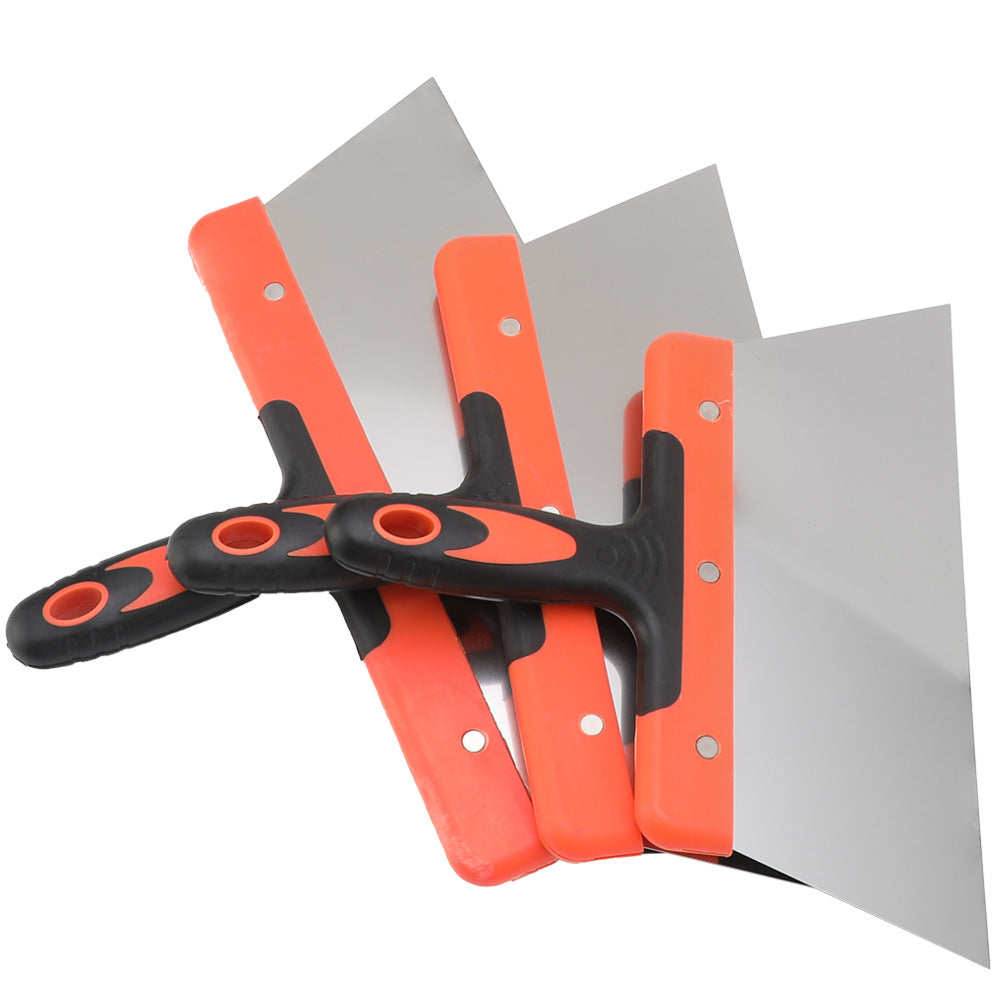 Stainless Steel Putty Knife Two-Tone Handle Spatula Wood Handle Putty Knife Mirror Spatula Plastic Handle Putty Knife Sand Table Set