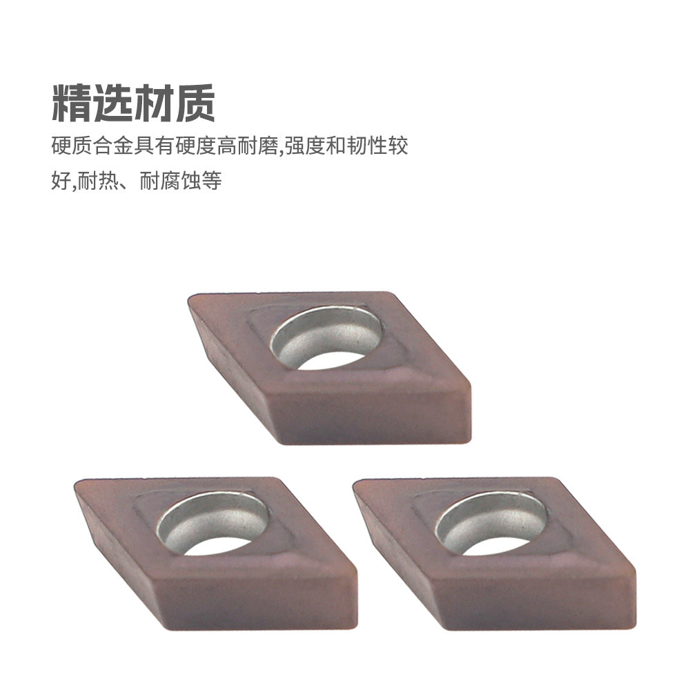 10Piece DCMT0702 EM YBC205 CNC Inserts Purple coating + Matching Wrench