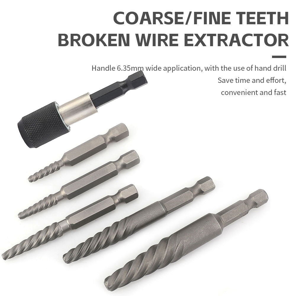 In Stock High-Speed Steel Drill Bit Set6pcs Screw Extractor Set In Stock Wholesale Broken Wire Extractor