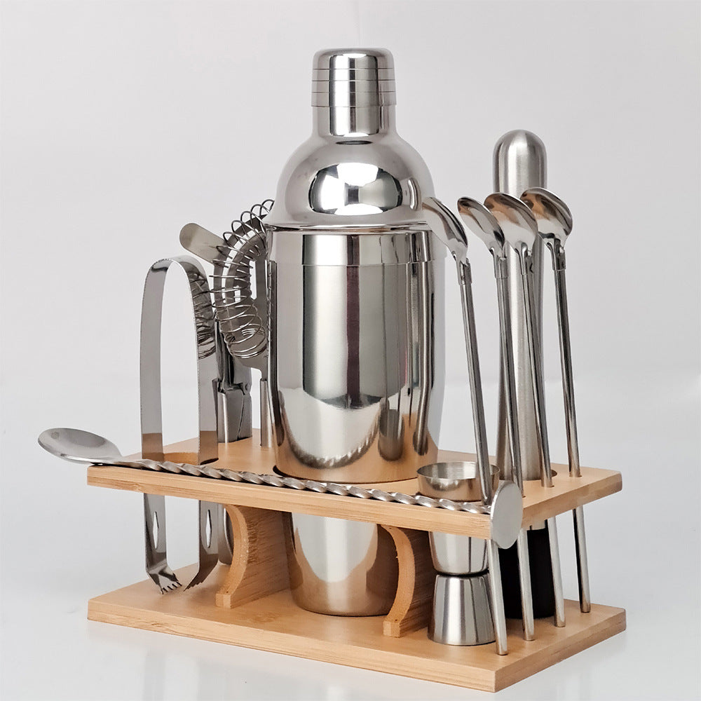 16 Piece Cocktail Shaker Set with Storage Rack Bar Tools Japanese Style
