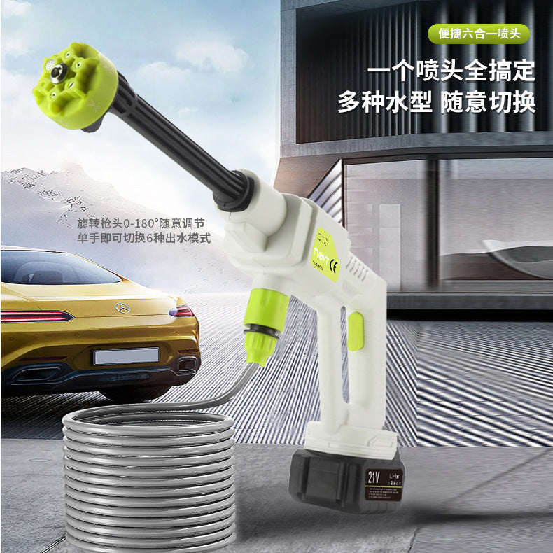 High Pressure Car Wash Water Gun Rechargeable Portable Lithium Battery Water Gun High Power Electric Display Water Gun Cleaning Machine for Watering Flowers and Vegetables