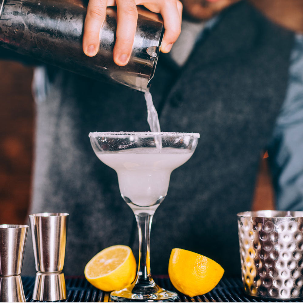 Cocktail shaker set of 12PCs stainless steel elliptical bamboo rack