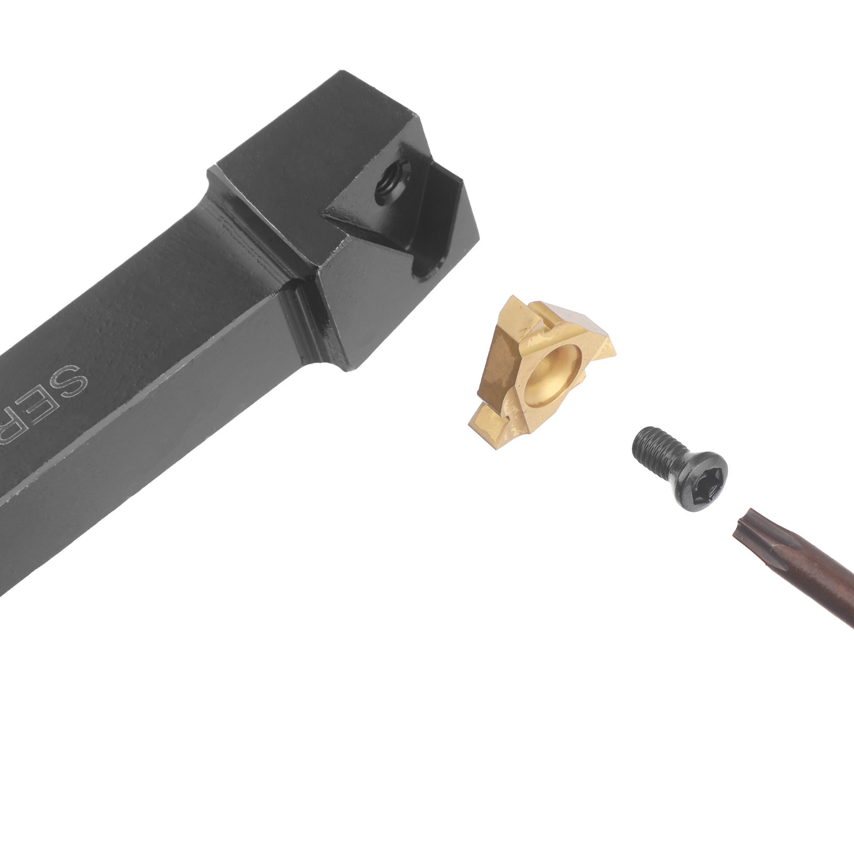 7Pieces12MM Tool Holder Diameter Lathe Turning Tool Hardness Metal Milling Cutter Blade Lathe CNC Processed Steel Parts Set