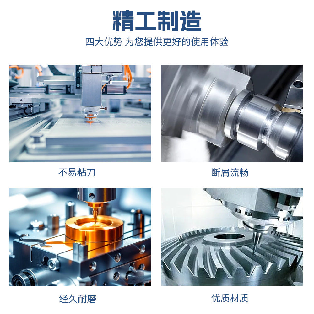 10Piece DCMT0702 EM YBC205 CNC Inserts Purple coating + Matching Wrench