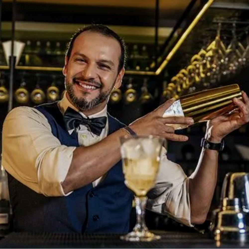 Bar Shaker Cocktail Tool Stainless Steel Japanese Style Shaker Half Round Cocktail Shaker 10-Piece Set