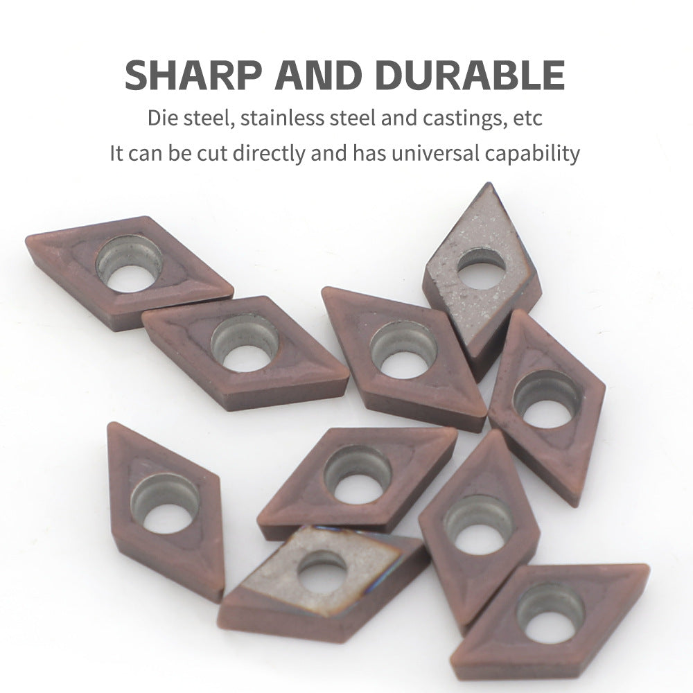 10Piece DCMT0702 EM YBC205 CNC Inserts Purple coating + Matching Wrench