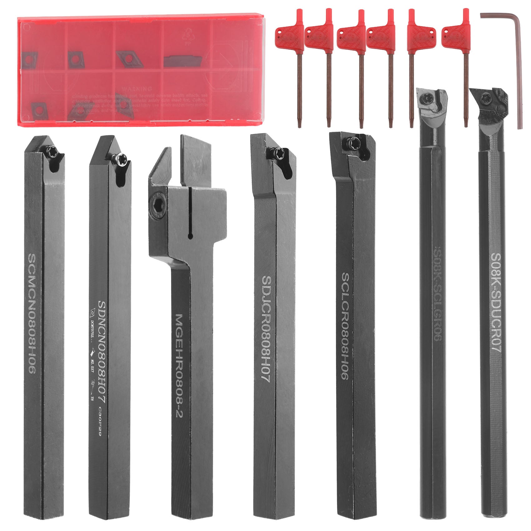 Hot Sale7Set Tungsten Steel Blade +8MM Hard Alloy Steel Shank Diameter CNC Tool Holder Wrench