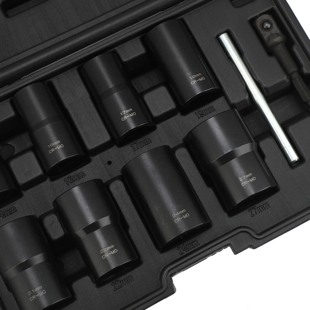 10Damaged Rusty Nut Tire Screw Extractor Removal Tool Large Extended Socket Set Anti-Thread