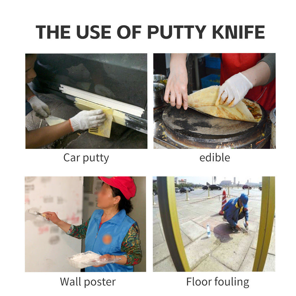 Stainless Steel Putty Knife Two-Tone Handle Spatula Wood Handle Putty Knife Mirror Spatula Plastic Handle Putty Knife Sand Table Set