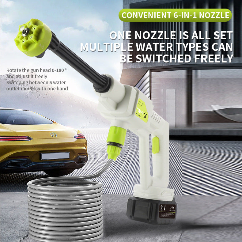 High Pressure Car Wash Water Gun Rechargeable Portable Lithium Battery Water Gun High Power Electric Display Water Gun Cleaning Machine for Watering Flowers and Vegetables