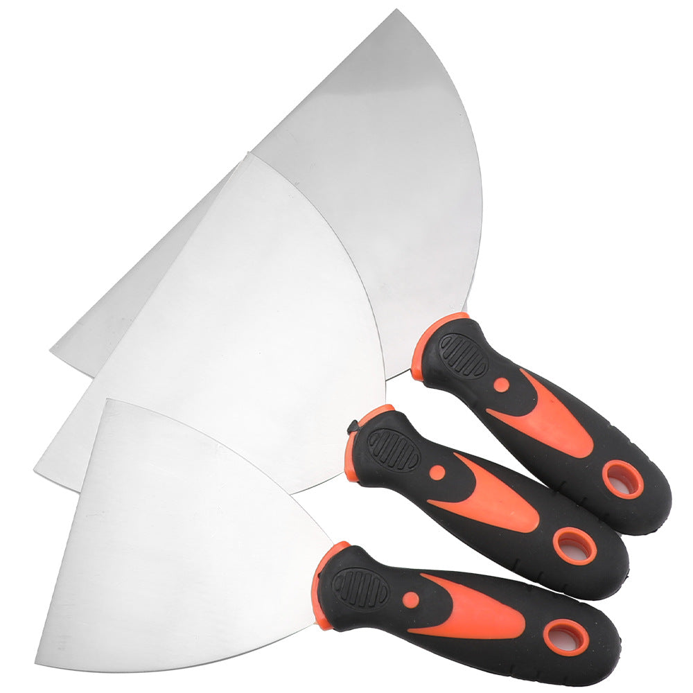 Stainless Steel Putty Knife Two-Tone Handle Spatula Wood Handle Putty Knife Mirror Spatula Plastic Handle Putty Knife Sand Table Set