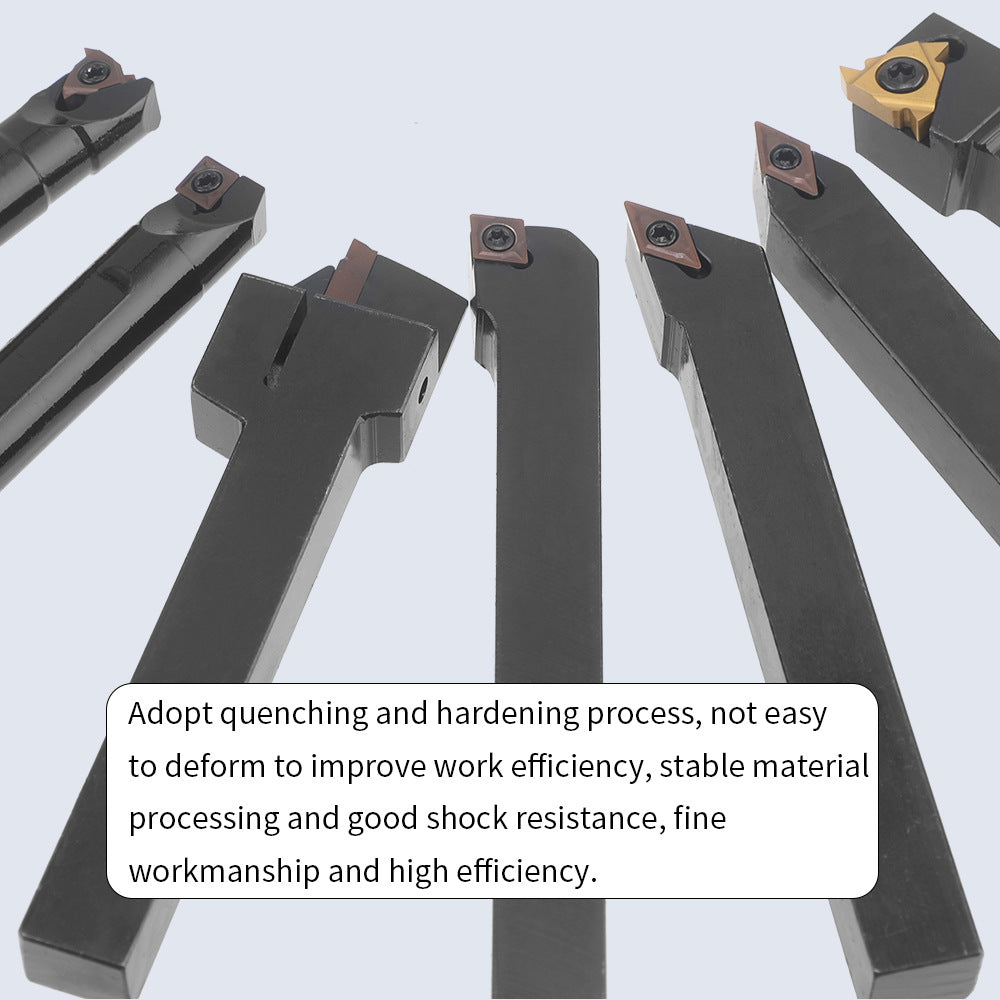 7Pieces12MM Tool Holder Diameter Lathe Turning Tool Hardness Metal Milling Cutter Blade Lathe CNC Processed Steel Parts Set