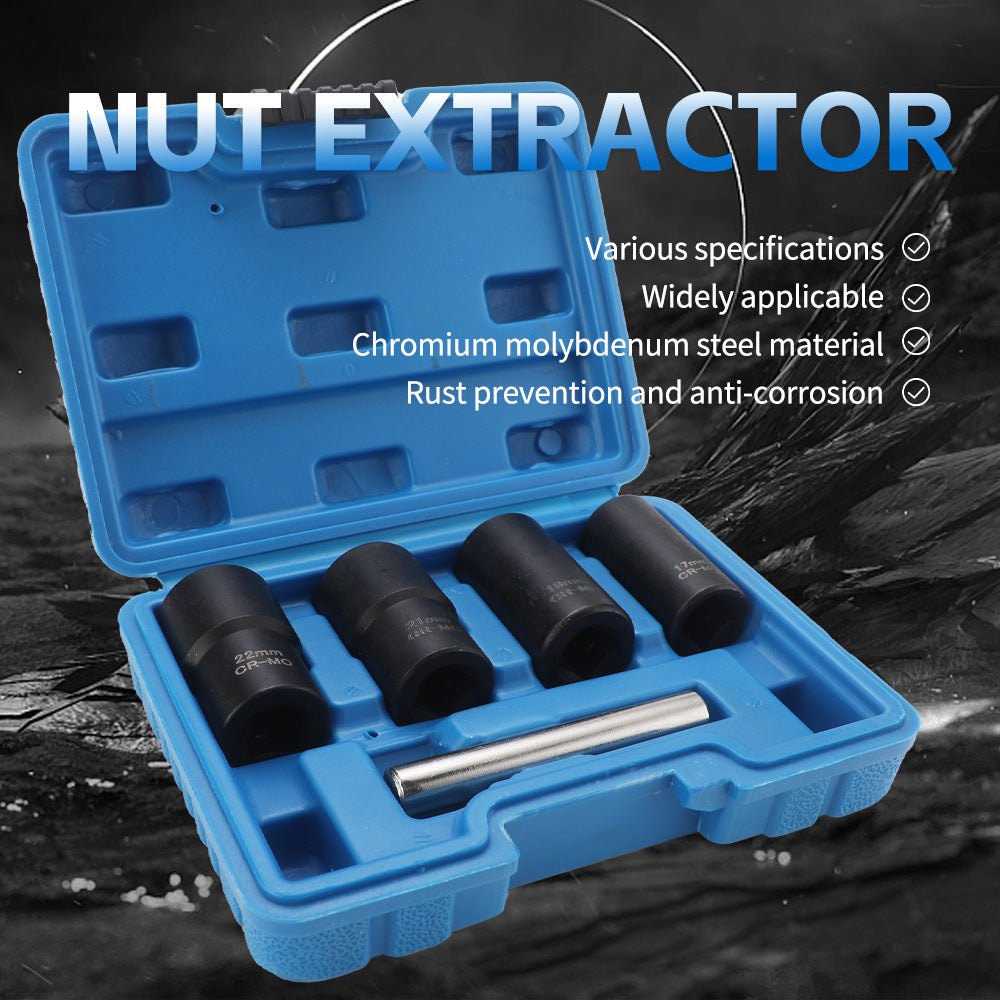 Torque Socket Set Worn Nuts and Locks Remover17,19,21,22mm  Broken Wire Extractor