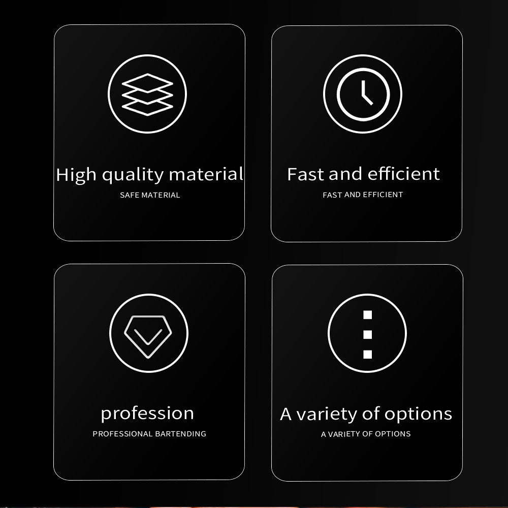 Cocktail shaker set of 12PCs stainless steel elliptical bamboo rack