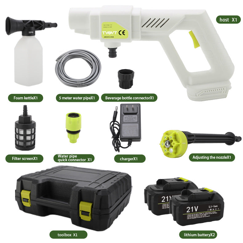 High Pressure Car Wash Water Gun Rechargeable Portable Lithium Battery Water Gun High Power Electric Display Water Gun Cleaning Machine for Watering Flowers and Vegetables